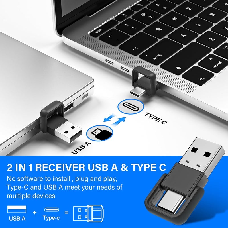 RJAD Presentation Clicker with Air Mouse - USB C Wireless Presenter Remote Clicker with Pointer, RF 2.4GHz PowerPoint Clicker for Presentation - Image 3